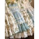 Mademoiselle Pearl Four Leaf Clover and Lime Blouse Apron Overdress JSK and Ops(Reservation/2 Colours/Full Payment Without Shipping)